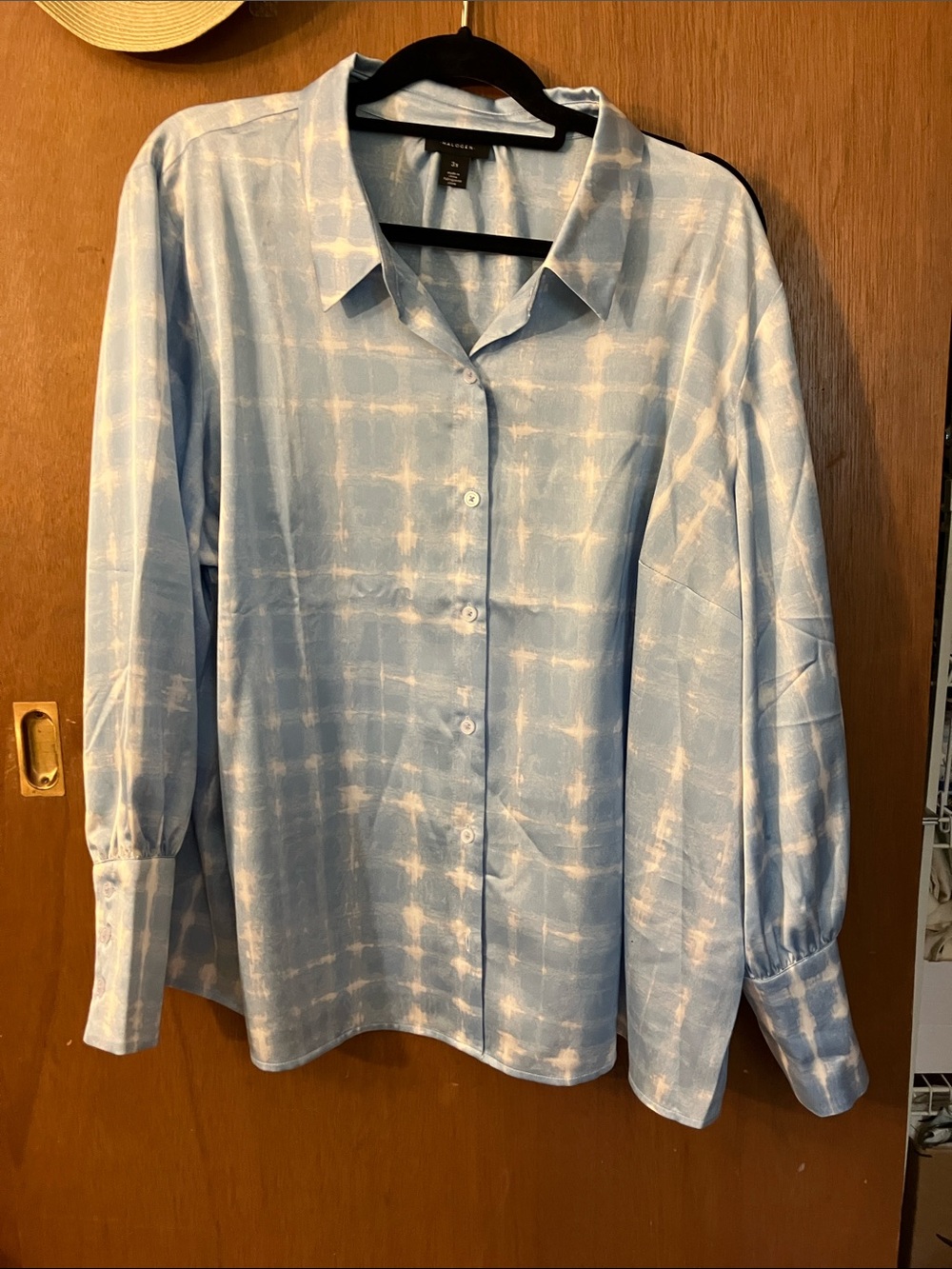 Halogen Light Blue Tie-Dye Blouse